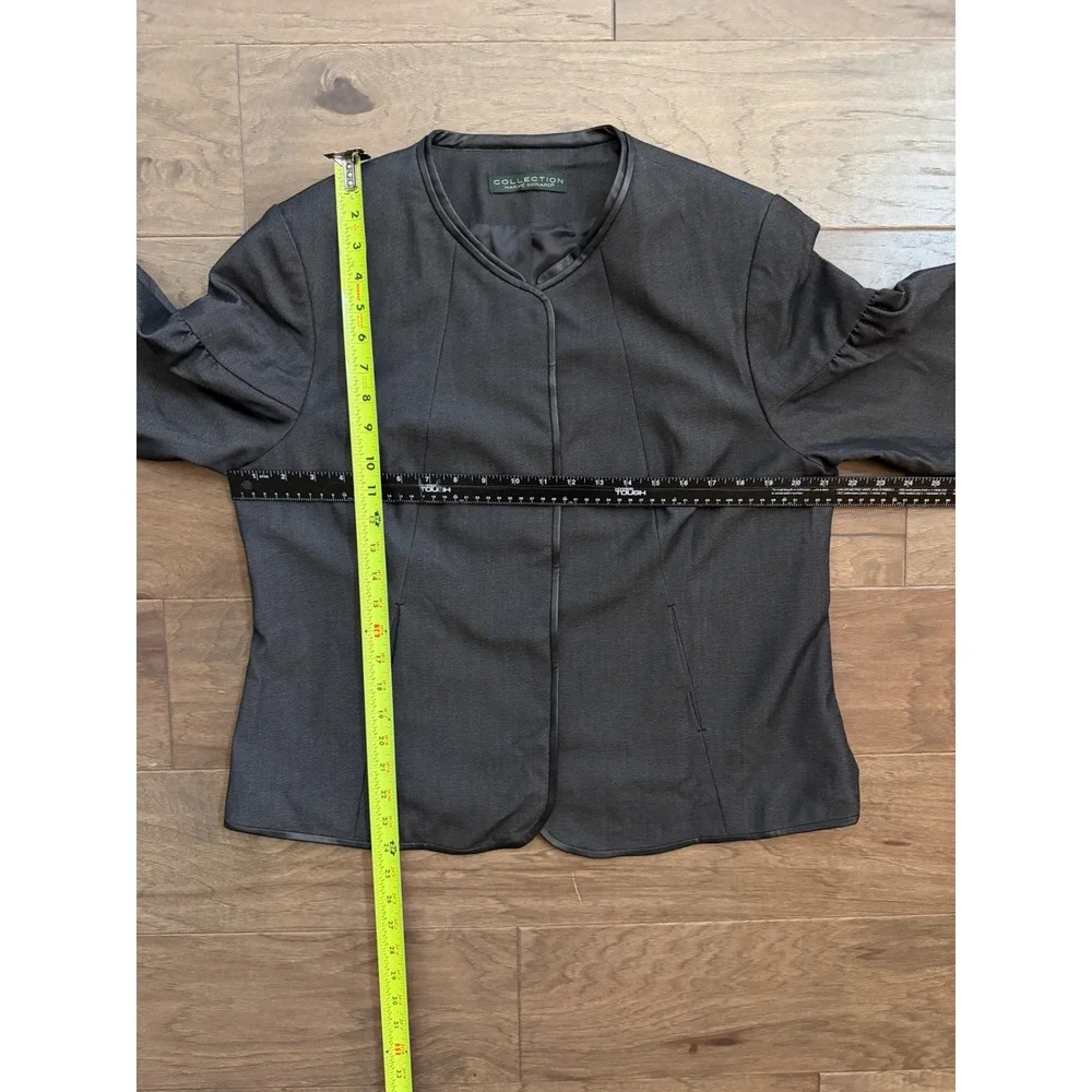 Harve Benard Collection Jacket Womens Black Solid Tailored Puff Sleeve Chic