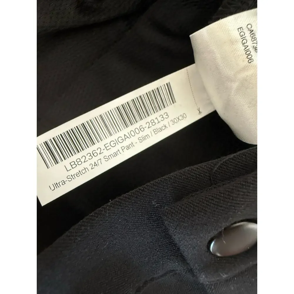 NEW Quince Mens Ultra Stretch 24/7 Smart Chinos Slim Black 30x30 Performance
