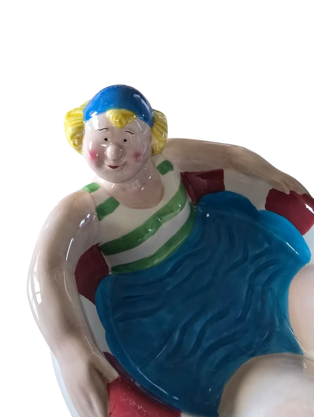 Vtg Ceramic Swimming Pool/Beach Party Chip and Dip Bowl Set Boston Warehouse