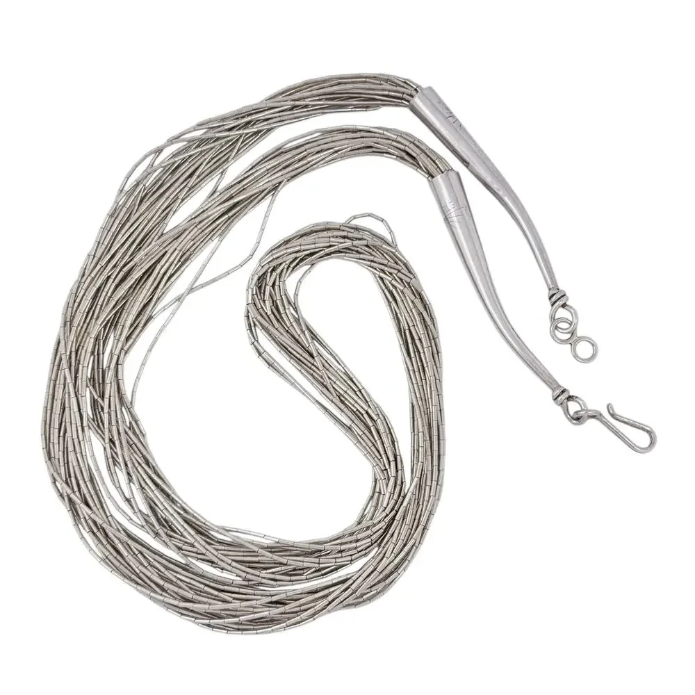 Vintage Liquid Silver Sterling 925 20 Strand Necklace | 20