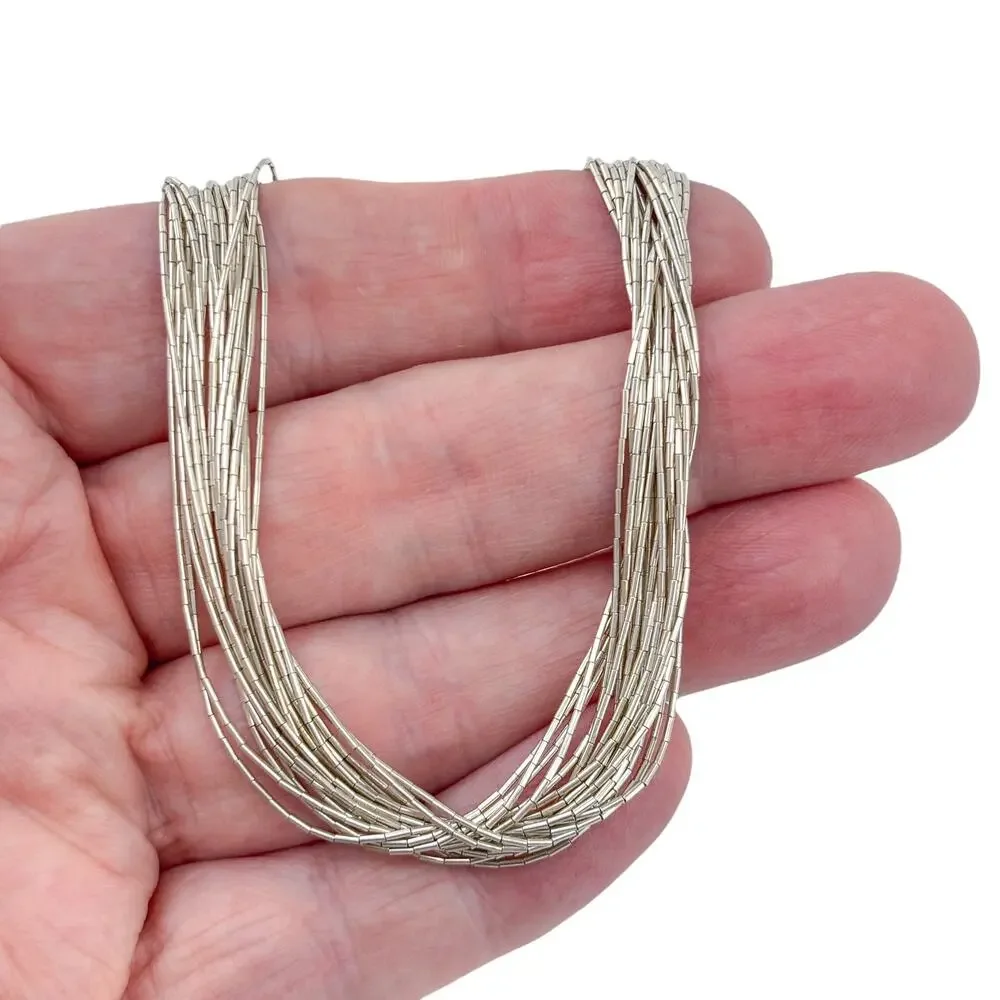 Vintage Liquid Silver Sterling 925 20 Strand Necklace | 20