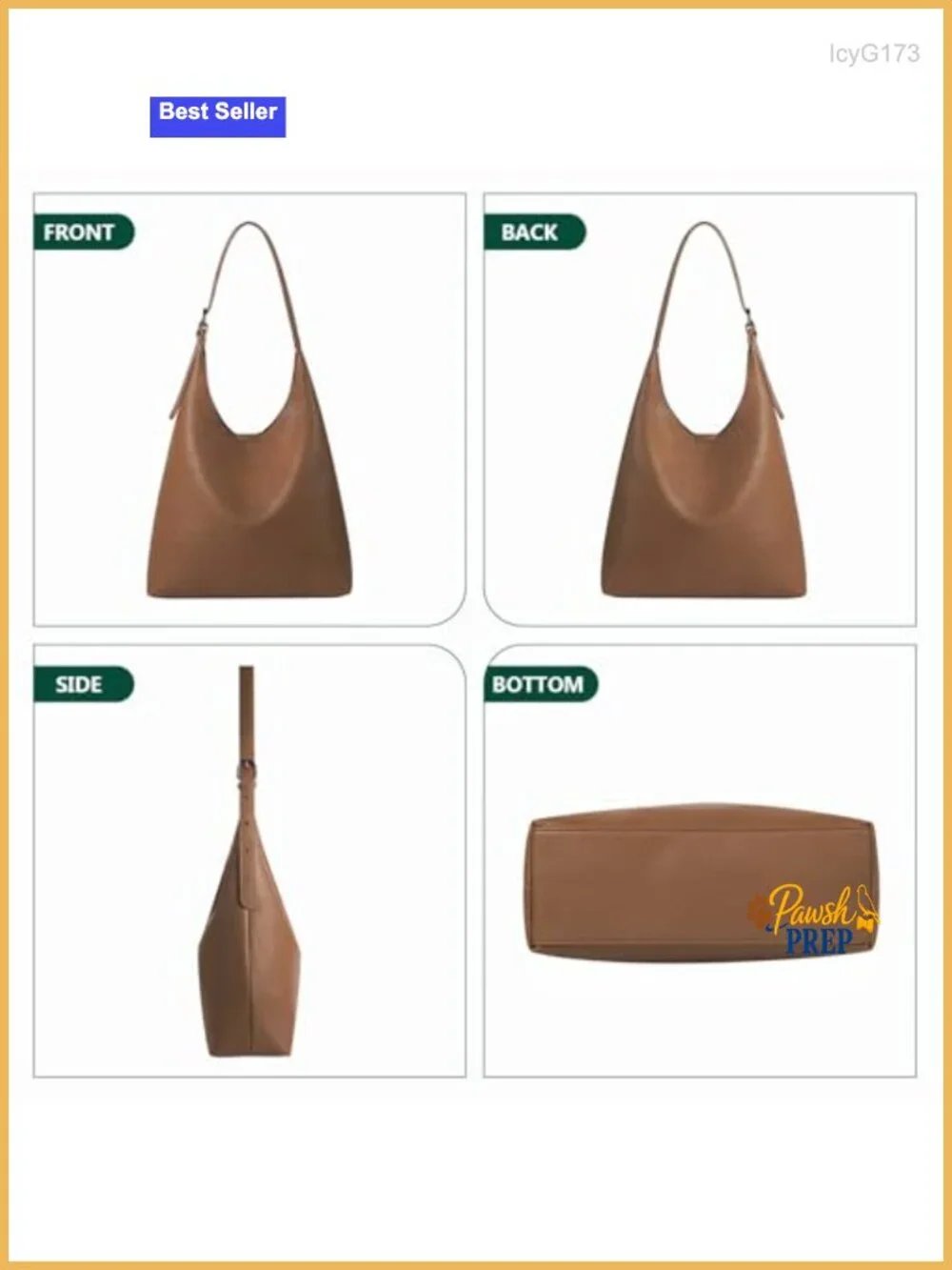 Vegan Leather Hobo Bag for Women, Slouchy Shoulder Bag, Adjustable Strap, Large