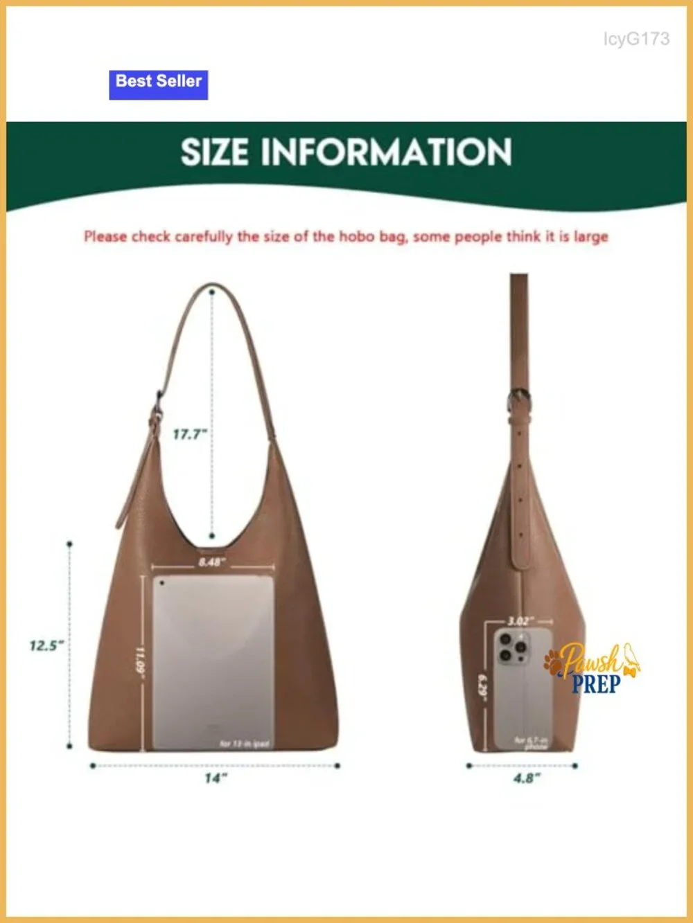 Vegan Leather Hobo Bag for Women, Slouchy Shoulder Bag, Adjustable Strap, Large