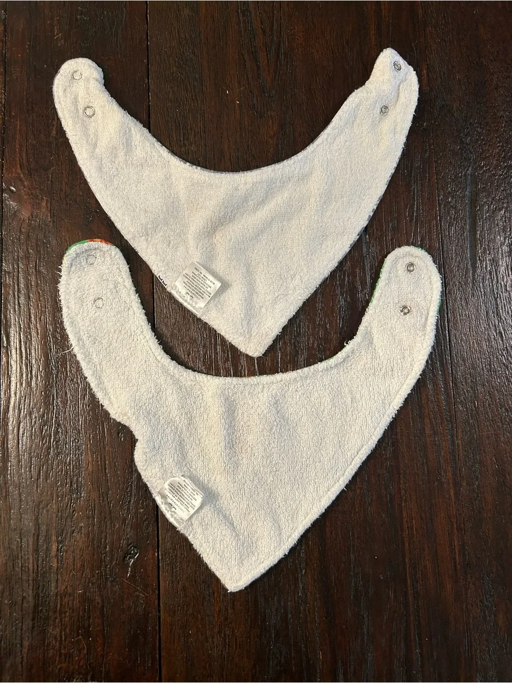Little Sleepies Bandana Bibs - Gray Marble & Green Fruit Prints