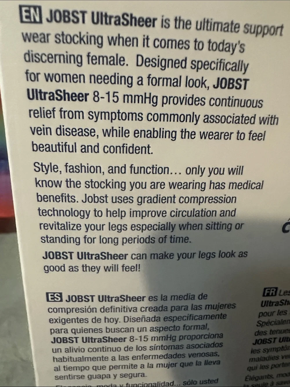 JOBST UltraSheer Support Compression Thigh High -Black