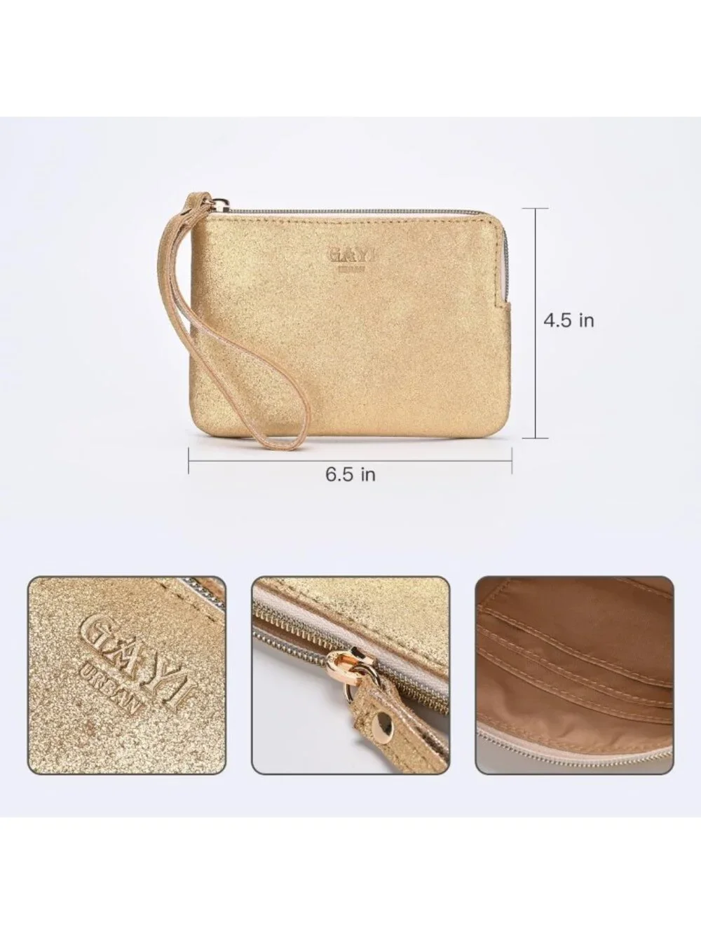 Genuine Leather Wristlet Clutch Purse for Women | Small Evening Pouch Bag with