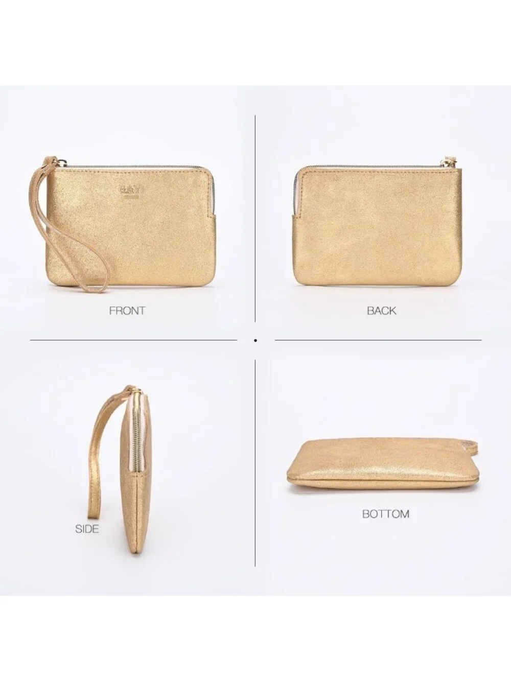 Genuine Leather Wristlet Clutch Purse for Women | Small Evening Pouch Bag with