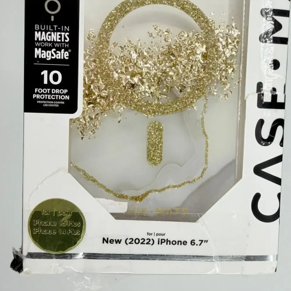 Case-Mate Karat Marble MagSafe iPhone 14 Plus 15 Plus Case Gold