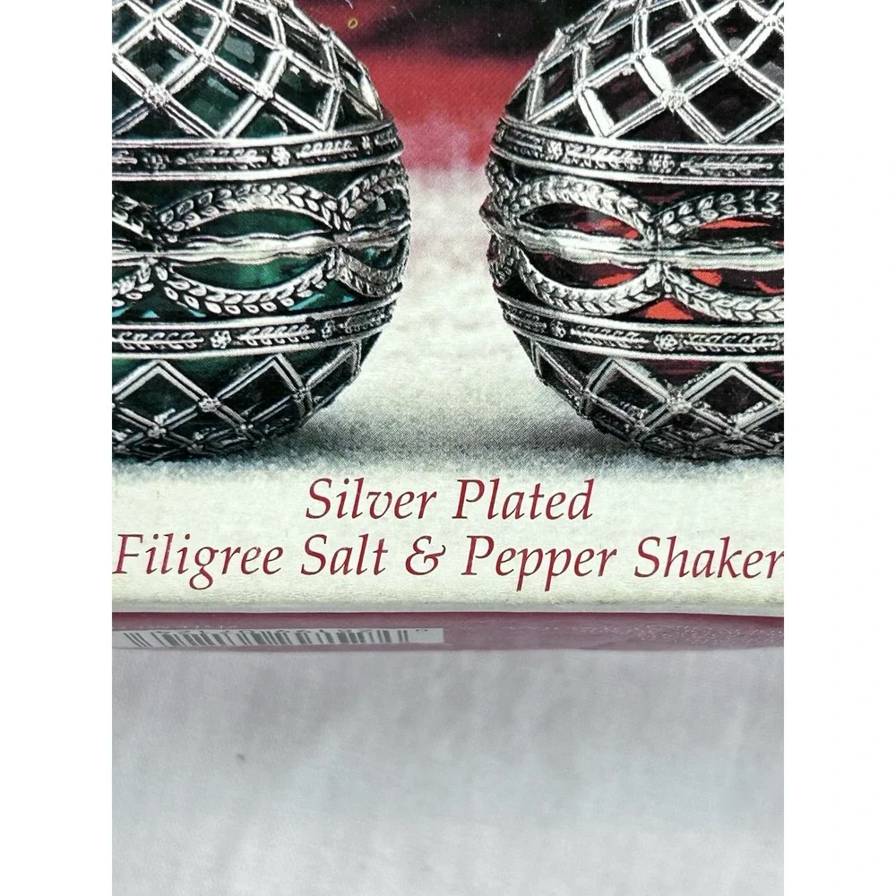 Godinger Silver Plated Filigree Holiday Ornament Salt & Pepper Shakers