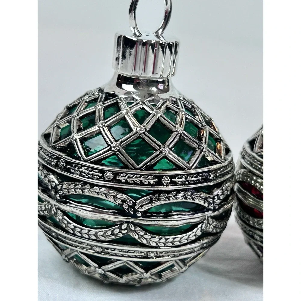 Godinger Silver Plated Filigree Holiday Ornament Salt & Pepper Shakers