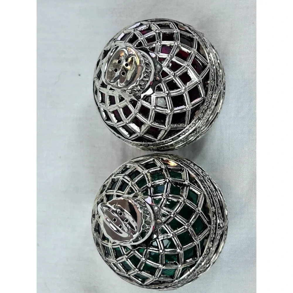 Godinger Silver Plated Filigree Holiday Ornament Salt & Pepper Shakers
