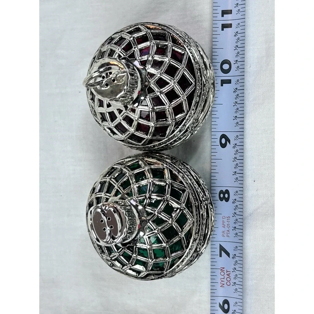 Godinger Silver Plated Filigree Holiday Ornament Salt & Pepper Shakers