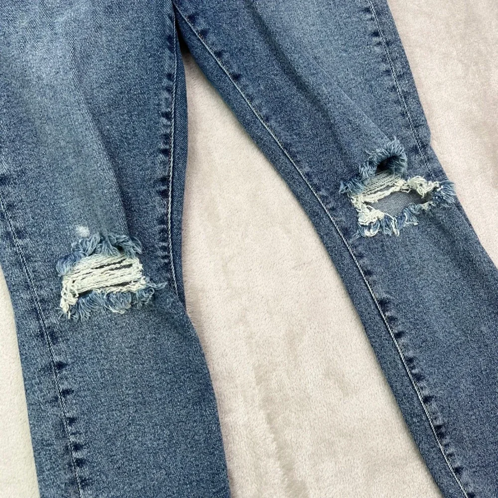Good American‎ Good Waist Jeans Womens 28 Blue Cropped Stretch Distressed Skinny