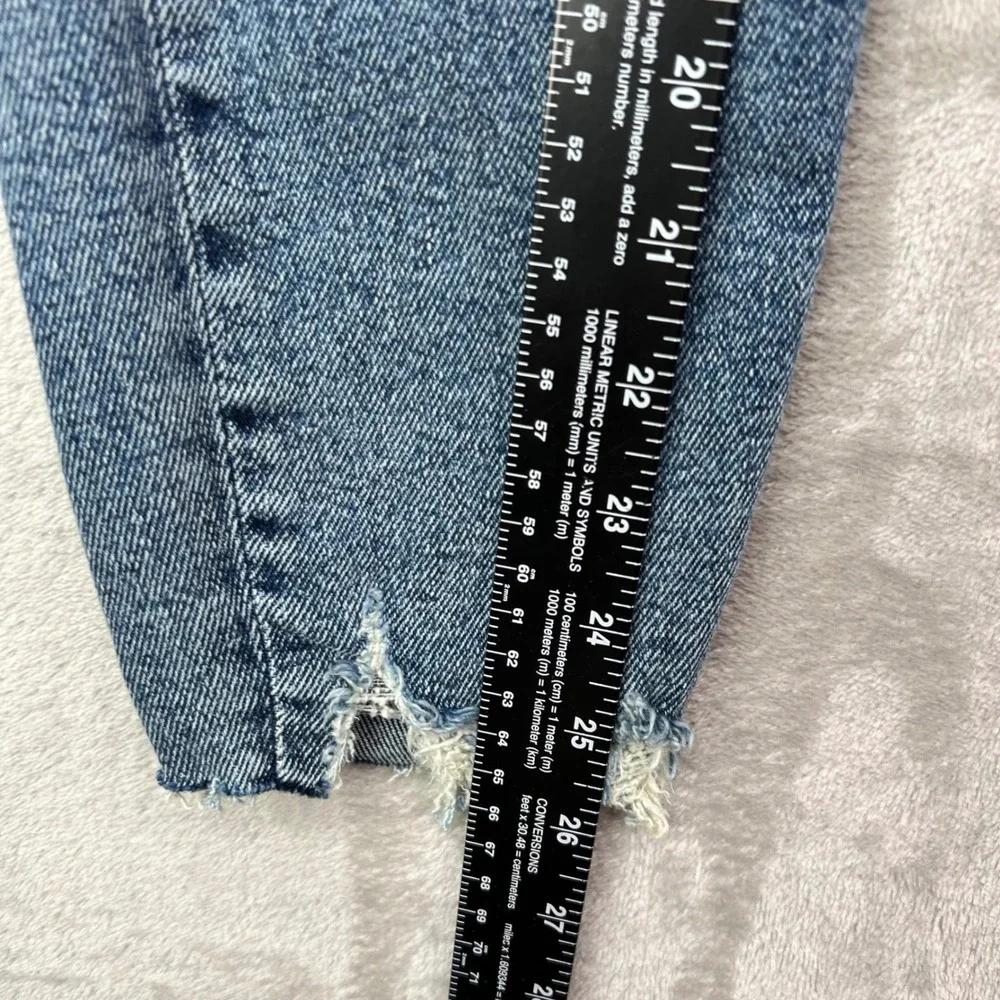 Good American‎ Good Waist Jeans Womens 28 Blue Cropped Stretch Distressed Skinny