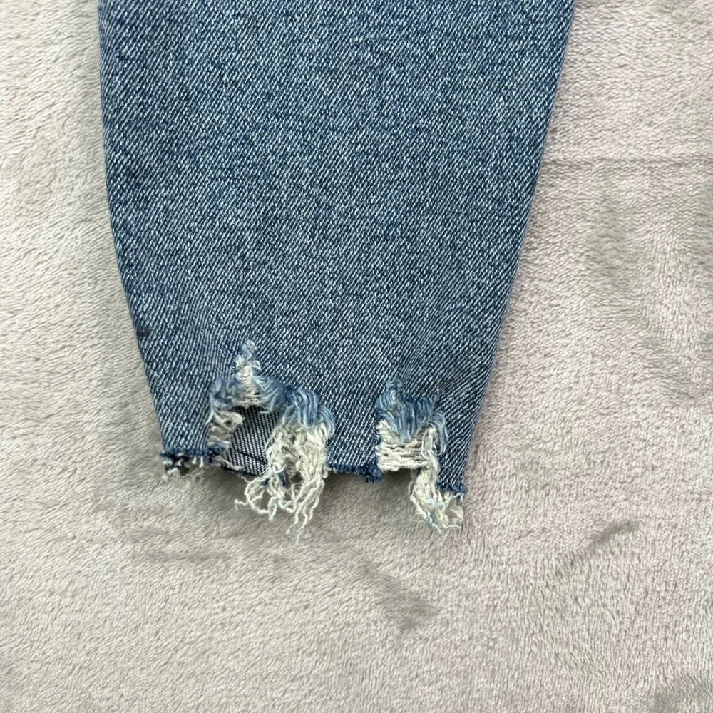Good American‎ Good Waist Jeans Womens 28 Blue Cropped Stretch Distressed Skinny