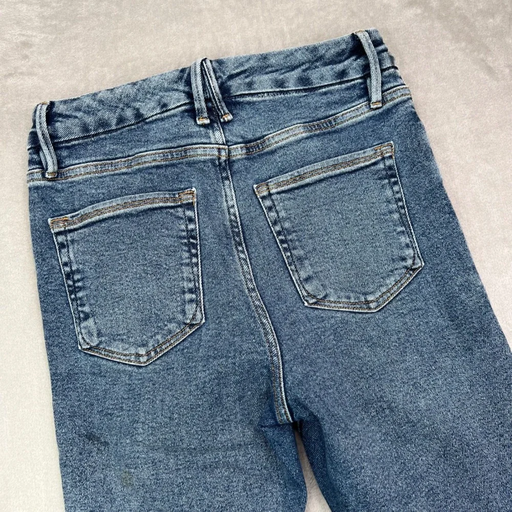 Good American‎ Good Waist Jeans Womens 28 Blue Cropped Stretch Distressed Skinny