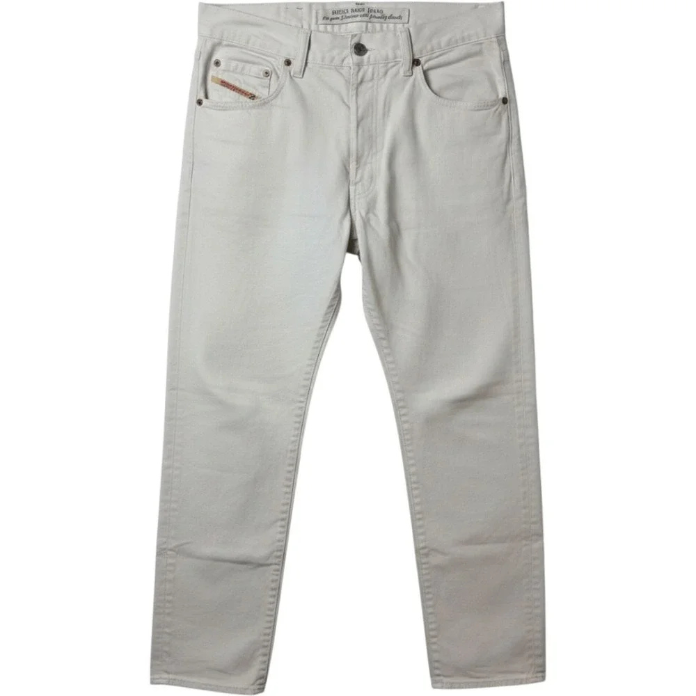 Diesel Jeans Men 32 White Modern Basic Industry RR55 Straight Leg Denim Italy