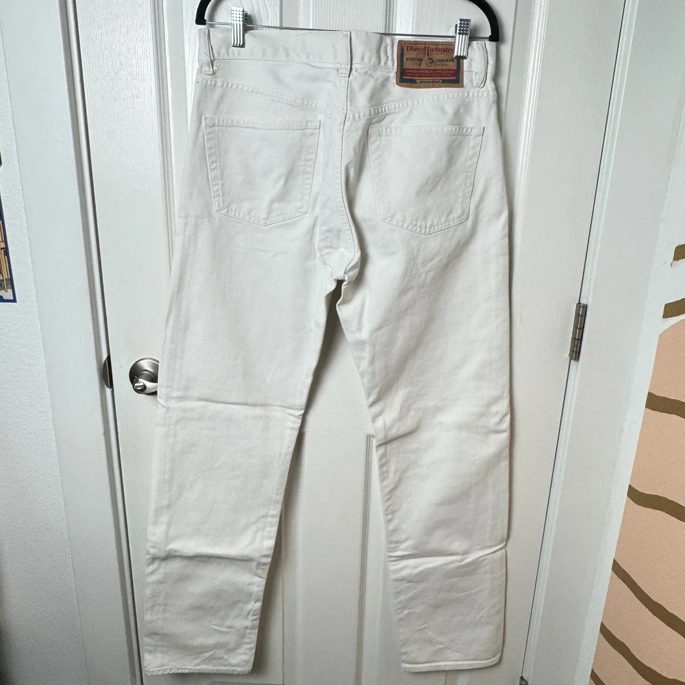 Diesel Jeans Men 32 White Modern Basic Industry RR55 Straight Leg Denim Italy