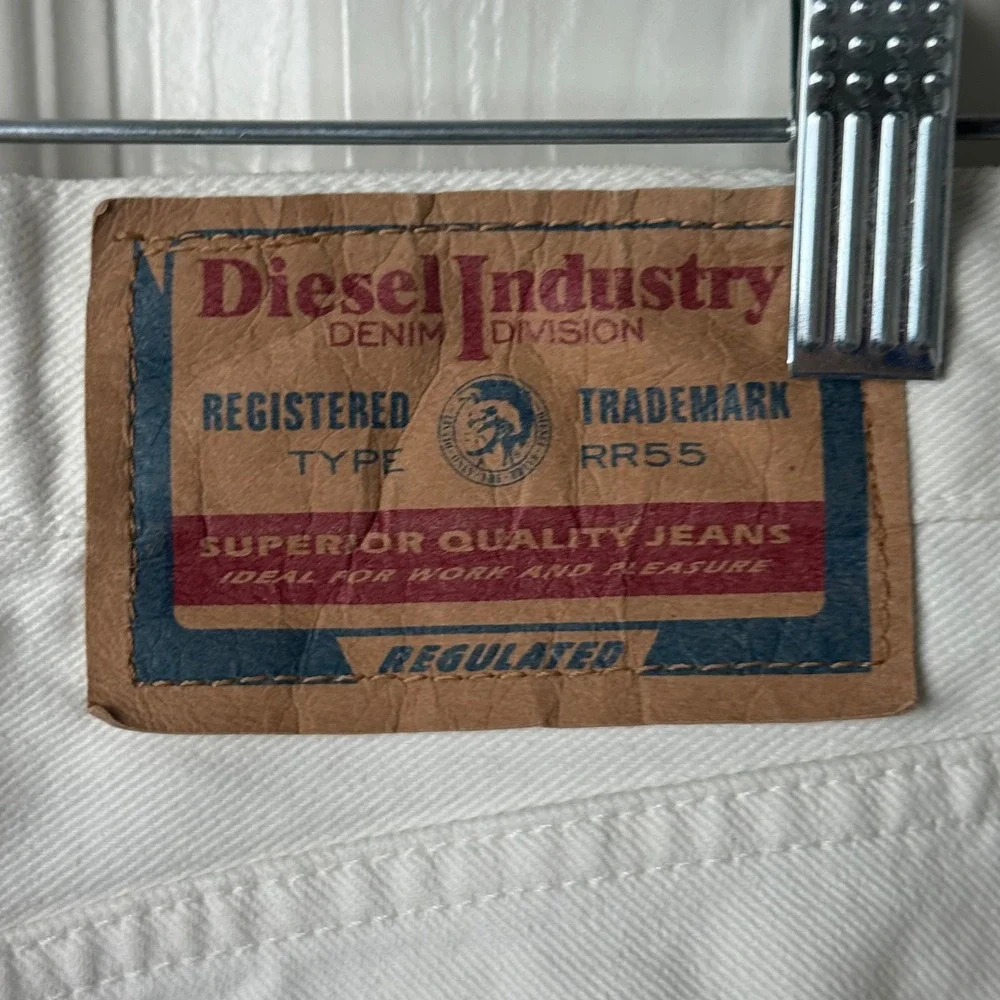 Diesel Jeans Men 32 White Modern Basic Industry RR55 Straight Leg Denim Italy