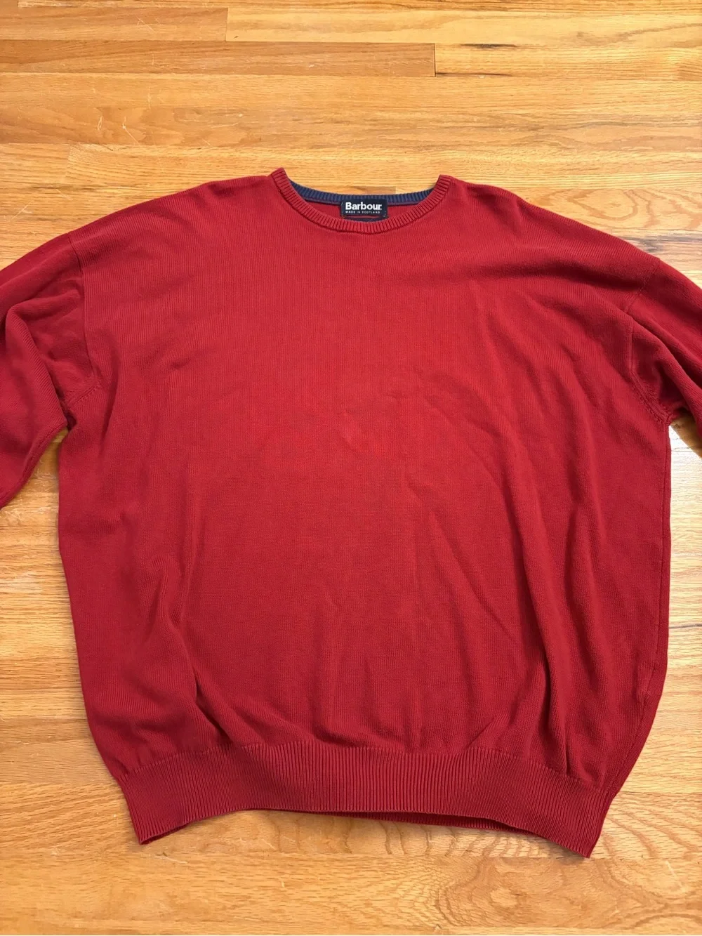 Barbour Men's Deep Red Crewneck Sweater