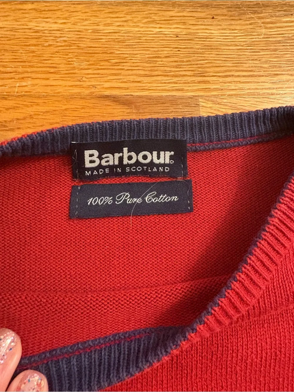 Barbour Men's Deep Red Crewneck Sweater