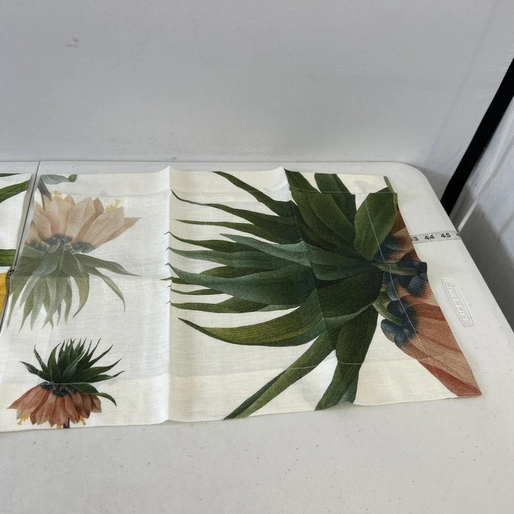 NEW Nap King Made in Italy Linen 6 Napkins/placemats Bold Botanical print Luxury
