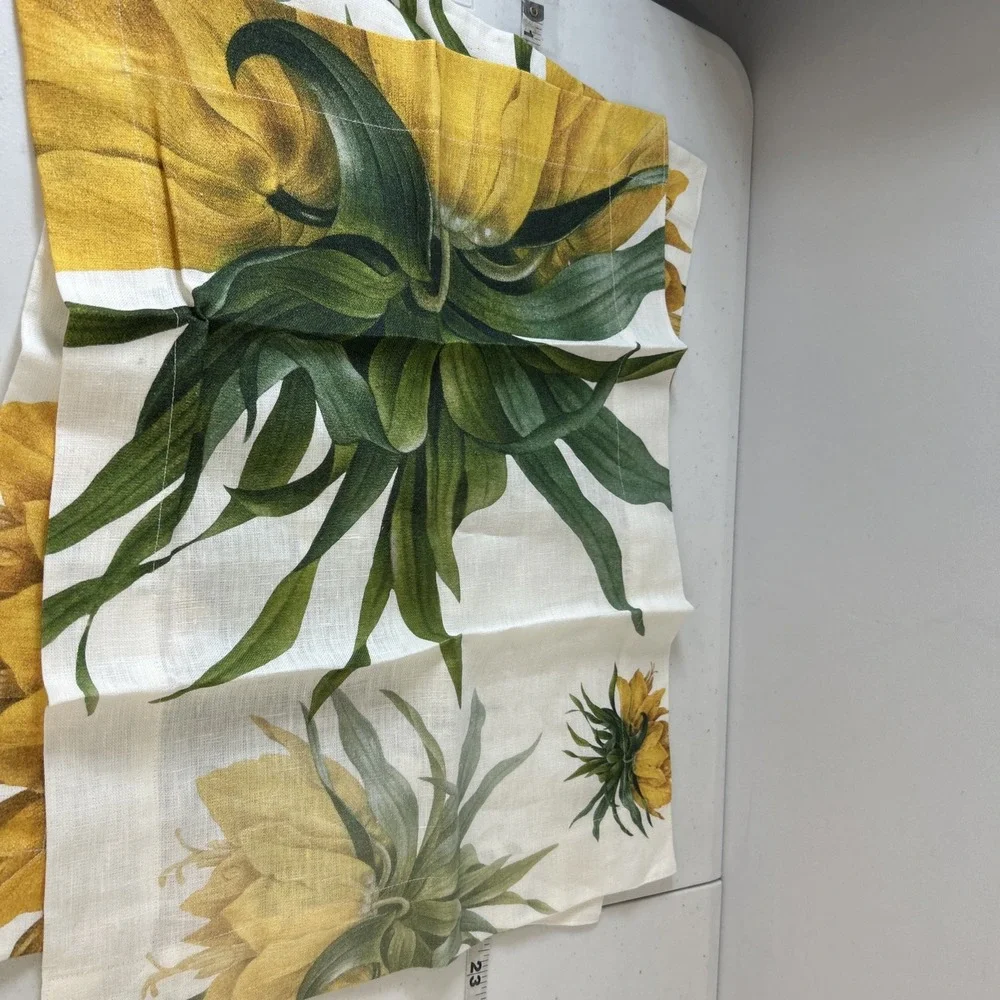 NEW Nap King Made in Italy Linen 6 Napkins/placemats Bold Botanical print Luxury