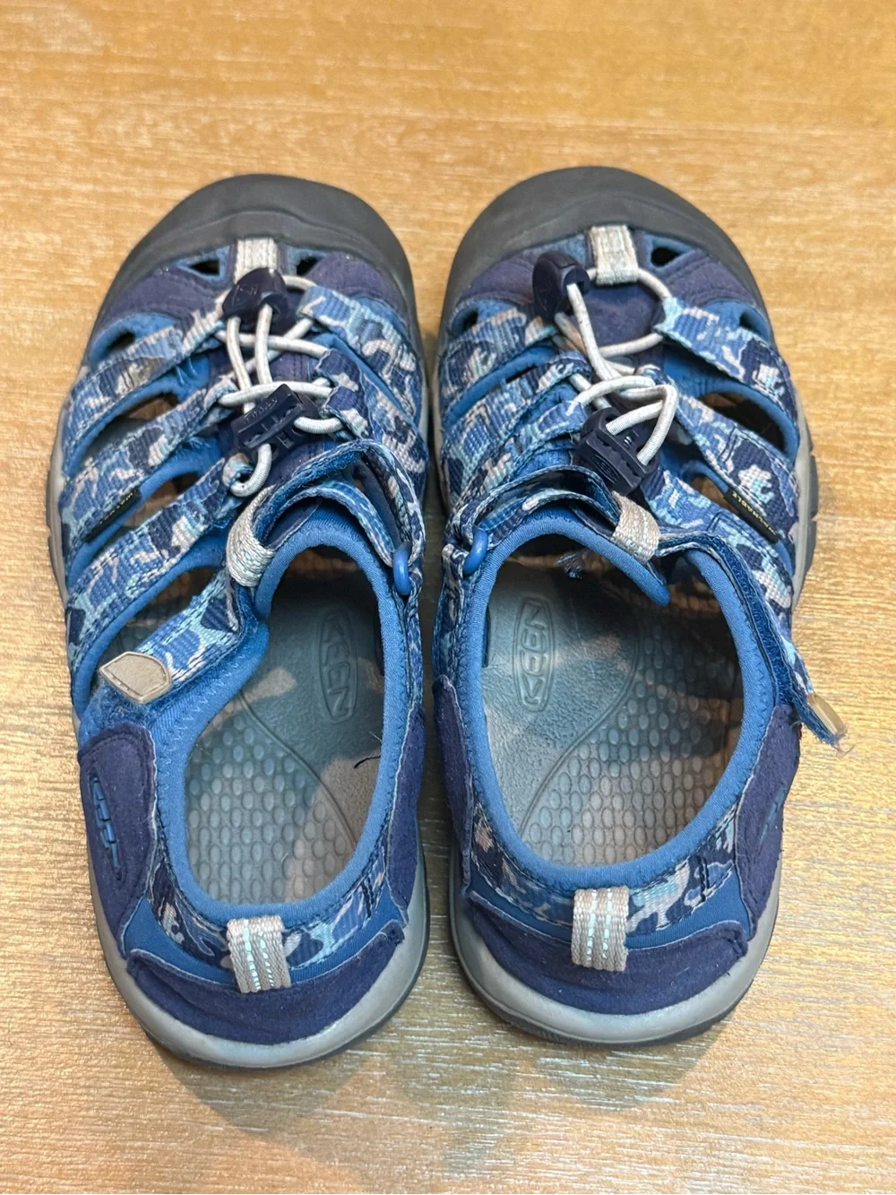 Keen Kids Newport H2 Water Sandals Camo Bright Cobalt Waterproof Hiking Sz 3