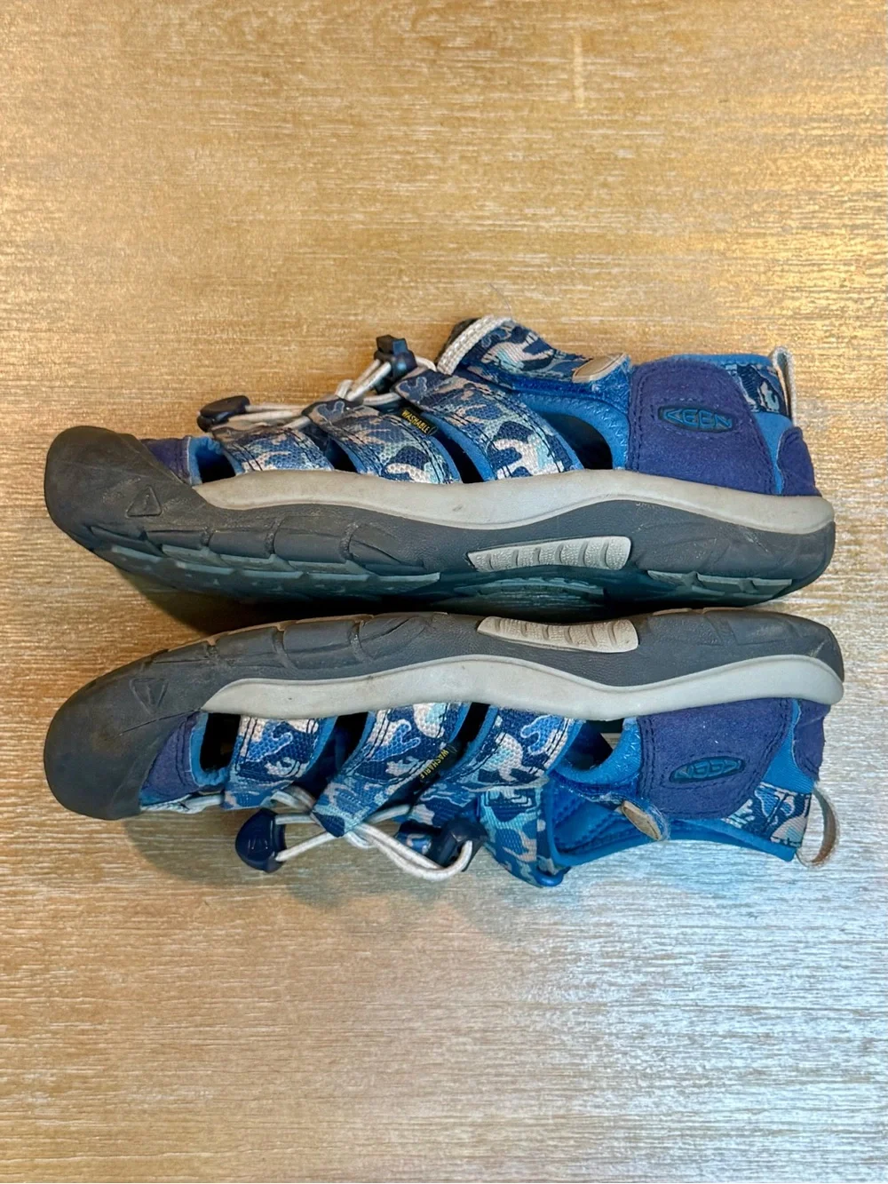 Keen Kids Newport H2 Water Sandals Camo Bright Cobalt Waterproof Hiking Sz 3