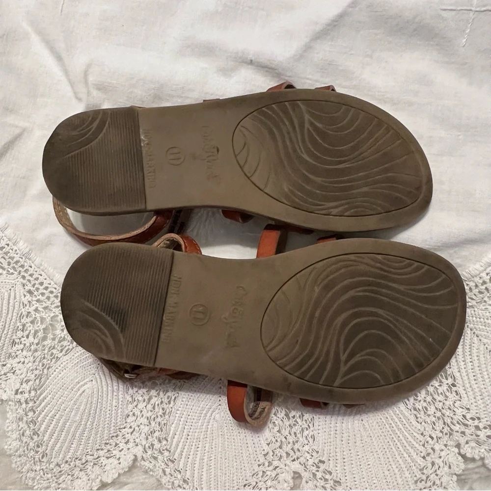 Cat & Jack Strappy Sandals kids Size 10 & 11 Animal print and brown