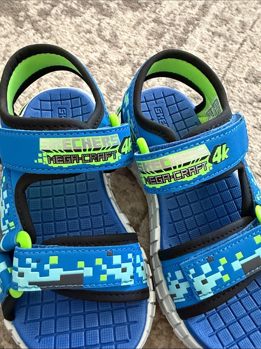 Skechers Blue Neon Kids Sandals - size 11