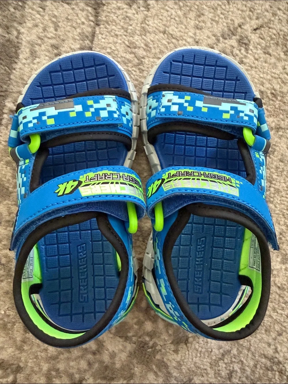 Skechers Blue Neon Kids Sandals - size 11
