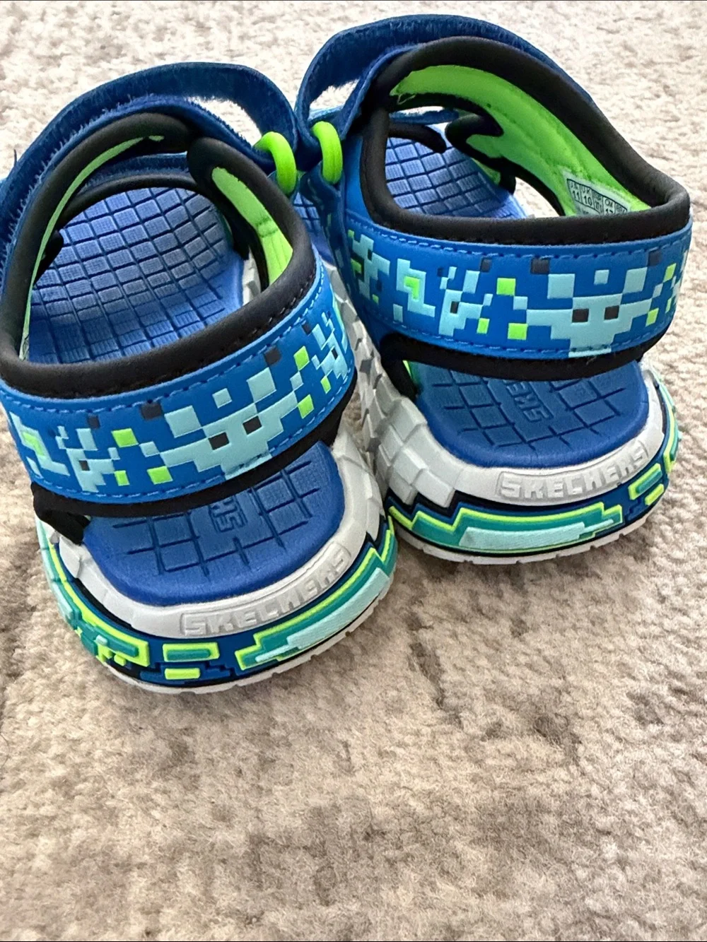 Skechers Blue Neon Kids Sandals - size 11