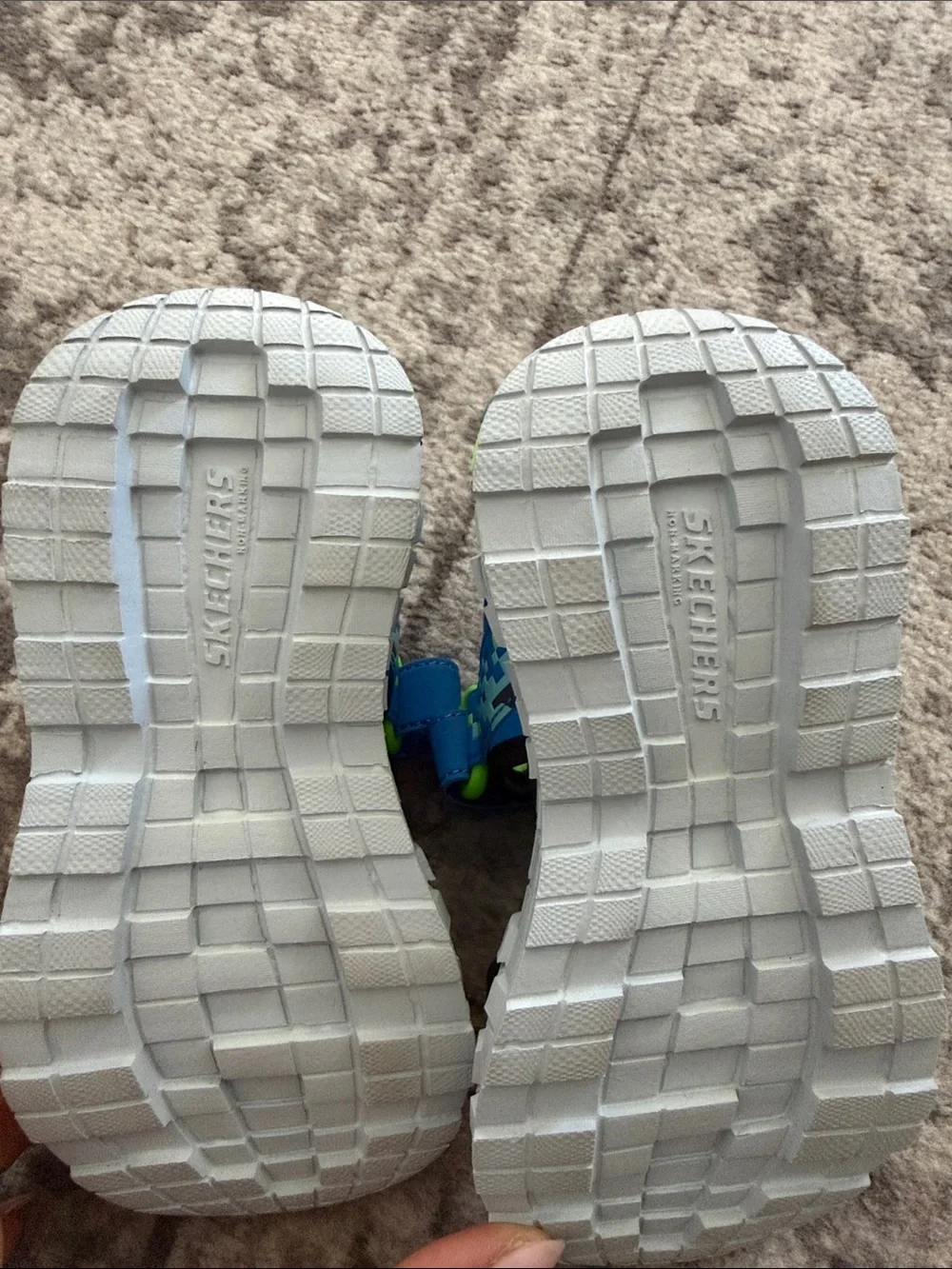 Skechers Blue Neon Kids Sandals - size 11