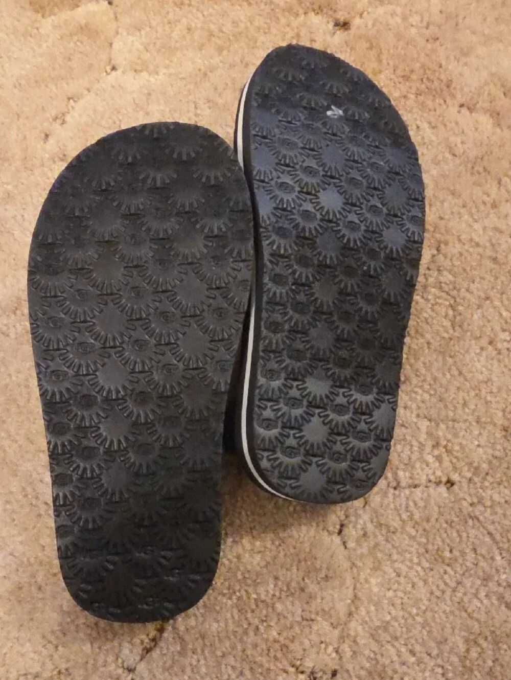 UGG Kids Black and White Logo Slingback Sandals