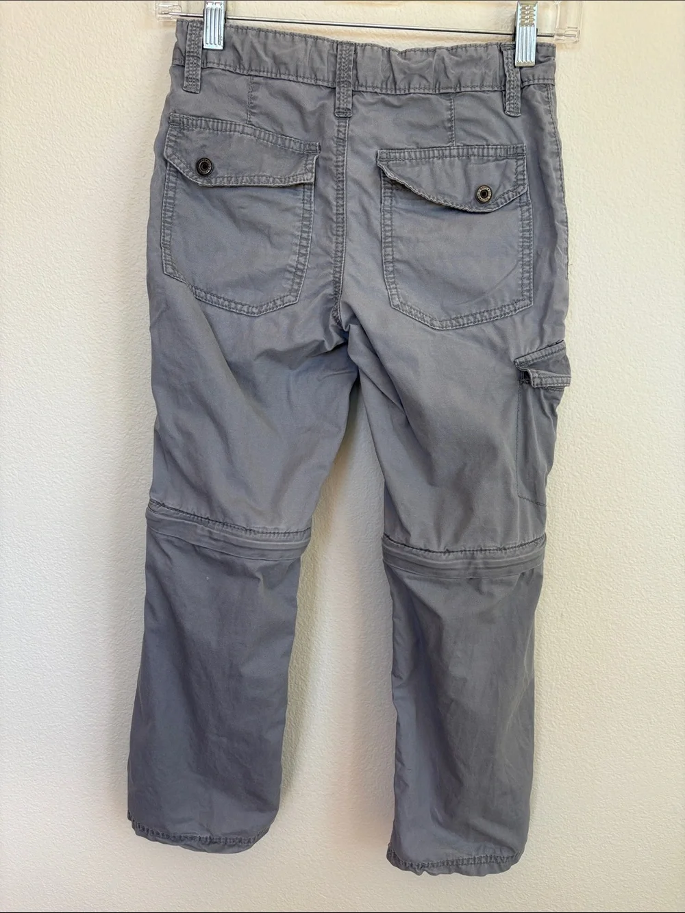 Old Navy Boys Straight Convertible Hiking Cargo Pants Size 8 Chrome Grey