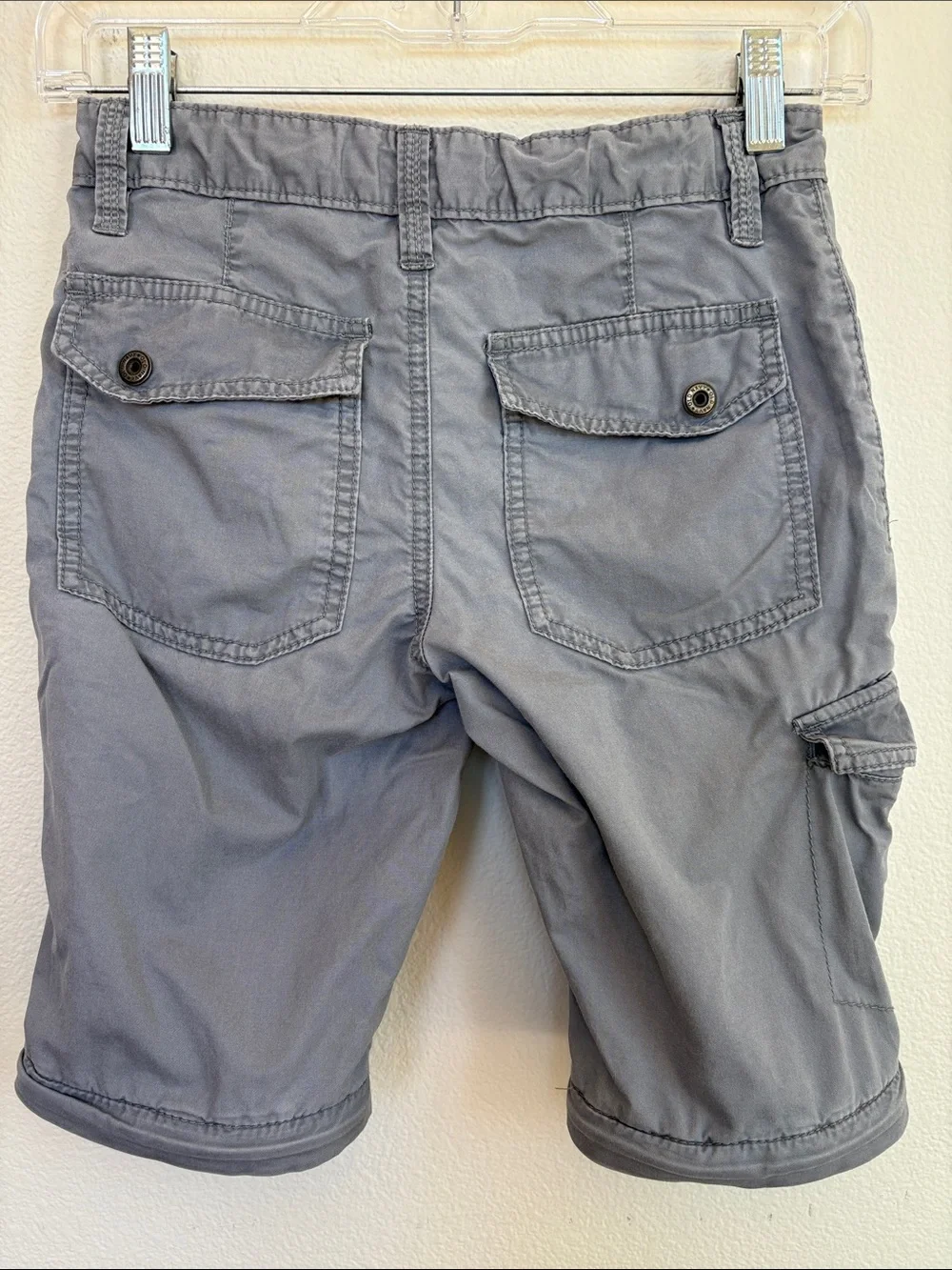 Old Navy Boys Straight Convertible Hiking Cargo Pants Size 8 Chrome Grey