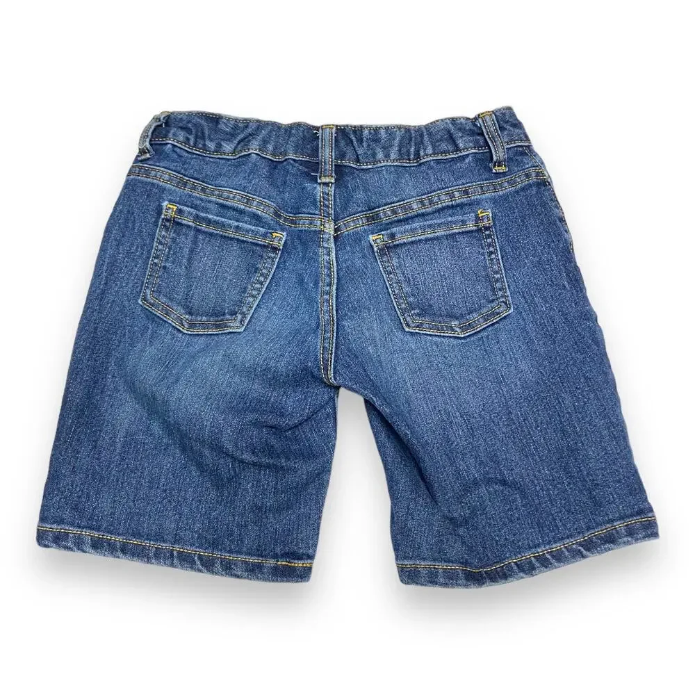 Old Navy Girls Shorts Size 10 Blue Denim Tomboy Dark‎ Wash Adjustable Waist