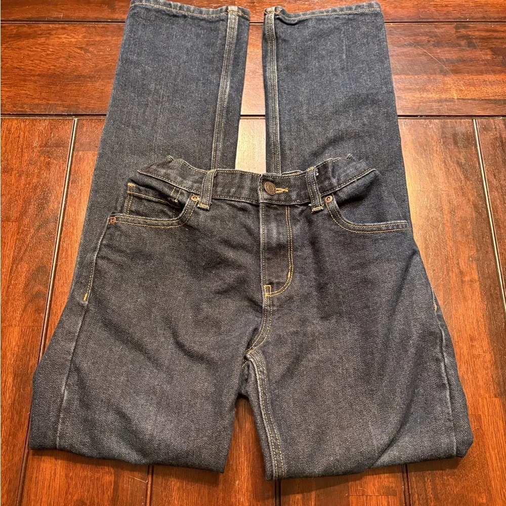 Boys Old Navy Dark Blue Jeans Slim Fit Adjustable Waist Size 14