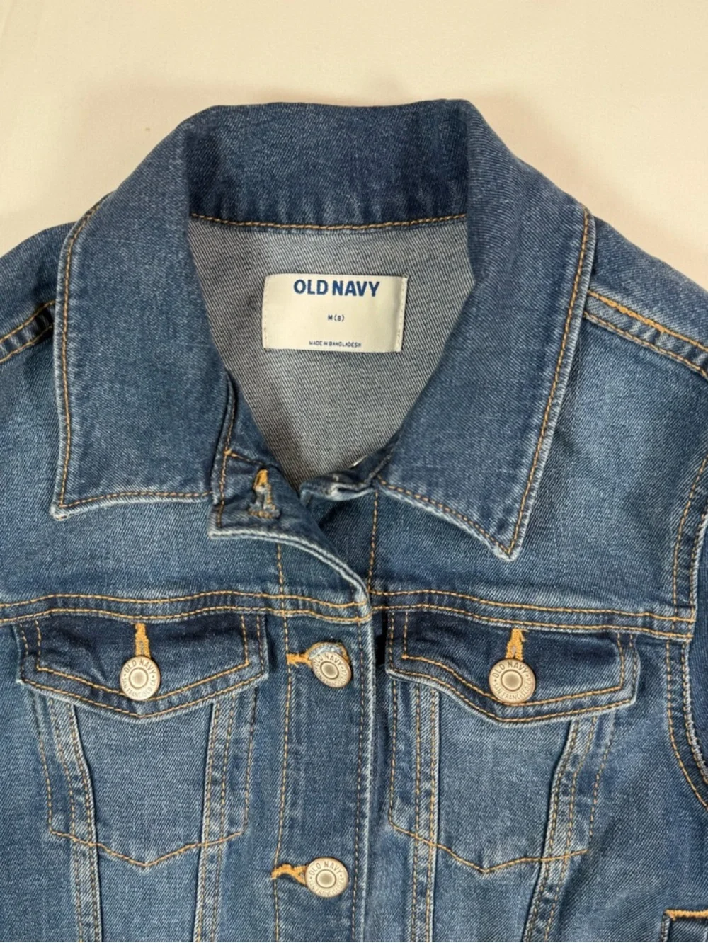 OLD NAVY Girls Denim Jean Jacket Medium 8 Classic Trucker Blue‎ Casual Retro