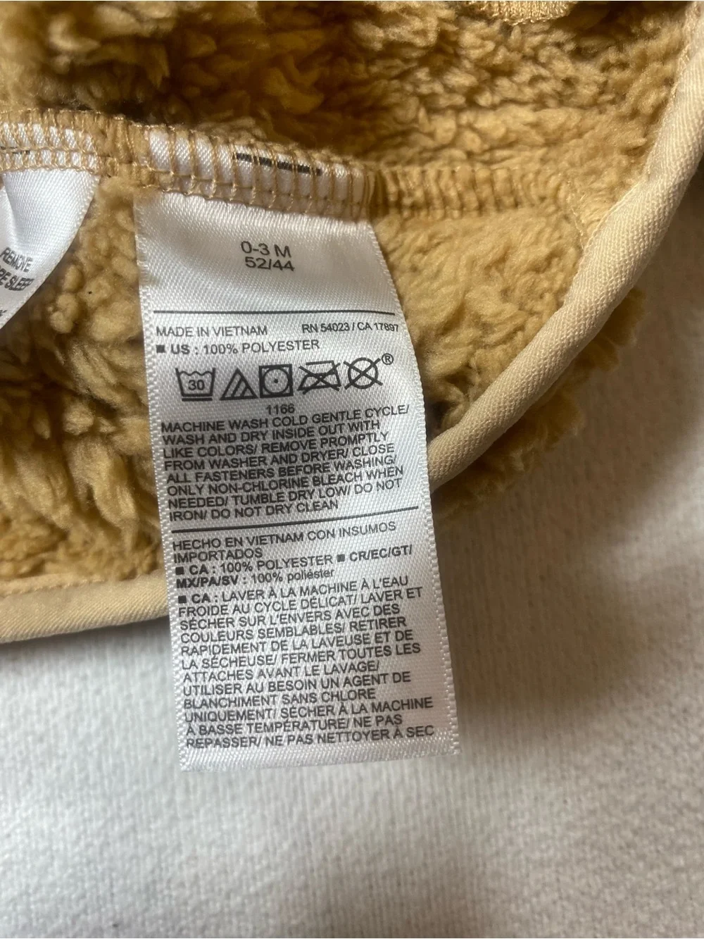 Old Navy Teddy Fleece Hoodie size 0-3M