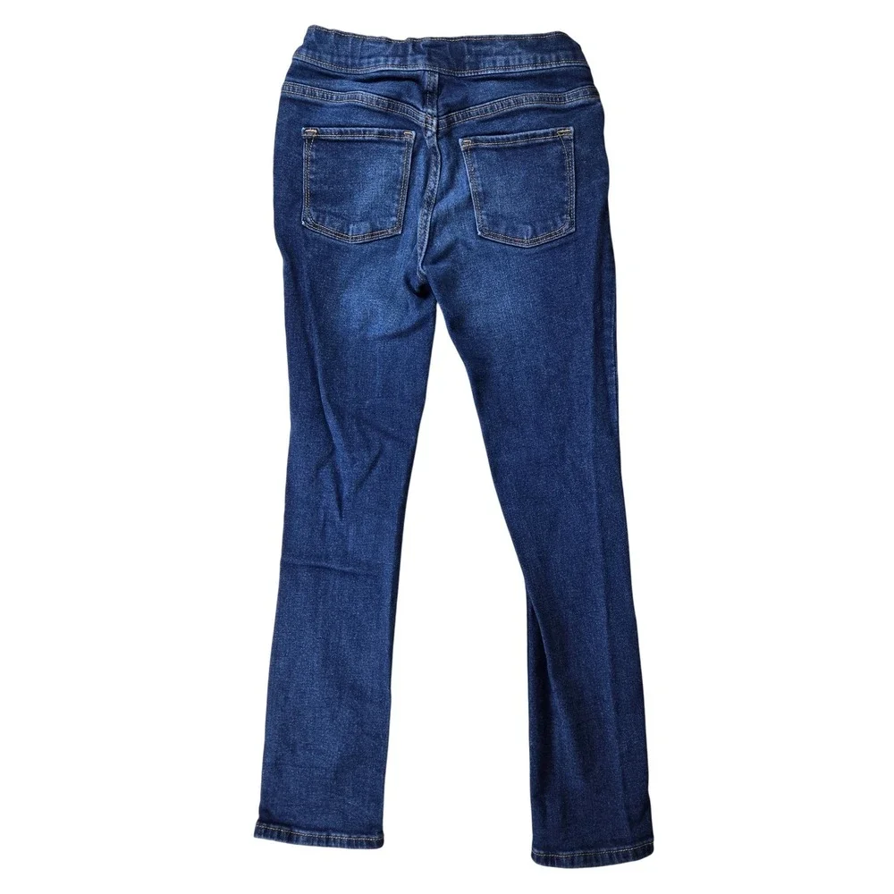Old Navy Girls Skinny Built-In Tough Pull On Jeans Dark Wash Blue Size L 10-12