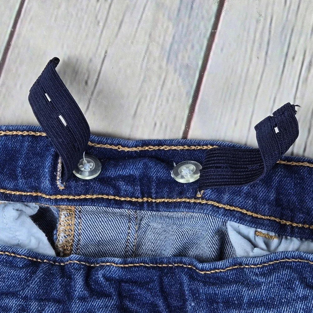 Old Navy Girls Skinny Built-In Tough Pull On Jeans Dark Wash Blue Size L 10-12