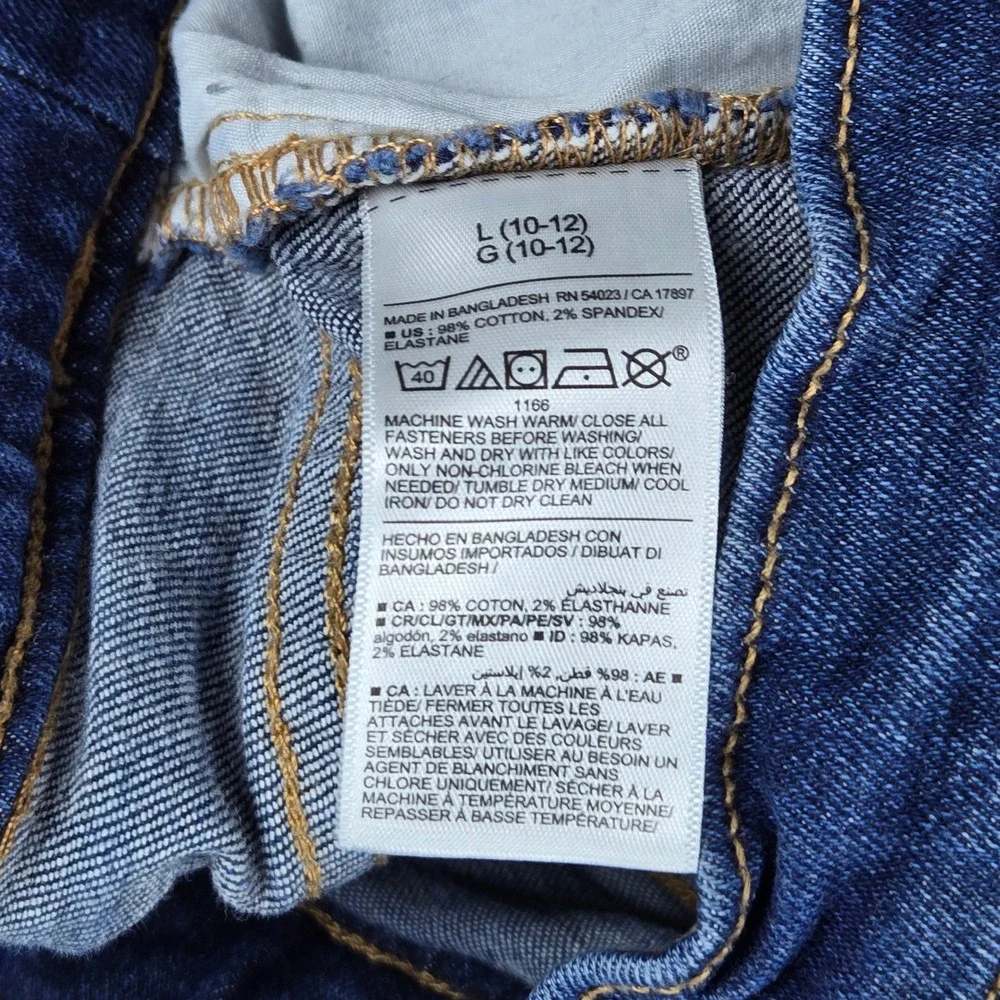 Old Navy Girls Skinny Built-In Tough Pull On Jeans Dark Wash Blue Size L 10-12