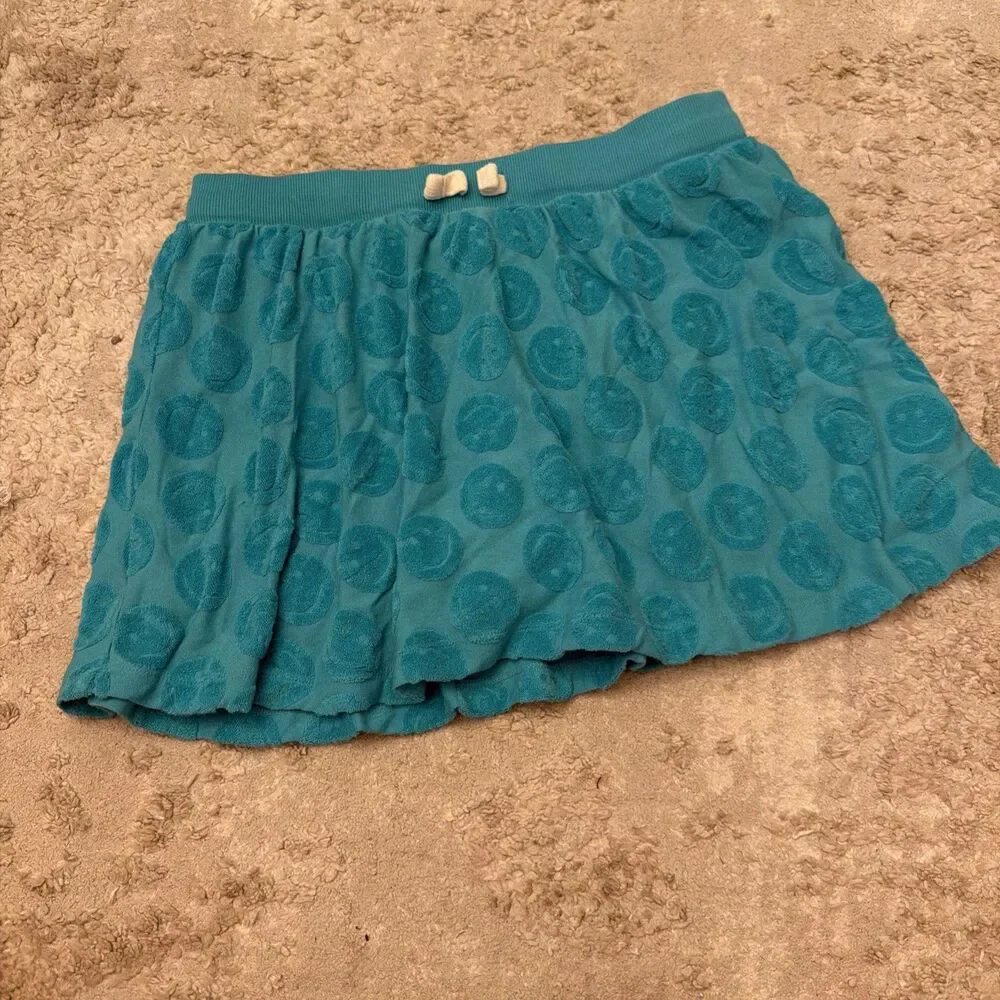 Old Navy Girls XL 14-16 Cover Up  Aqua Smiley Face Terrycloth  Skort c19