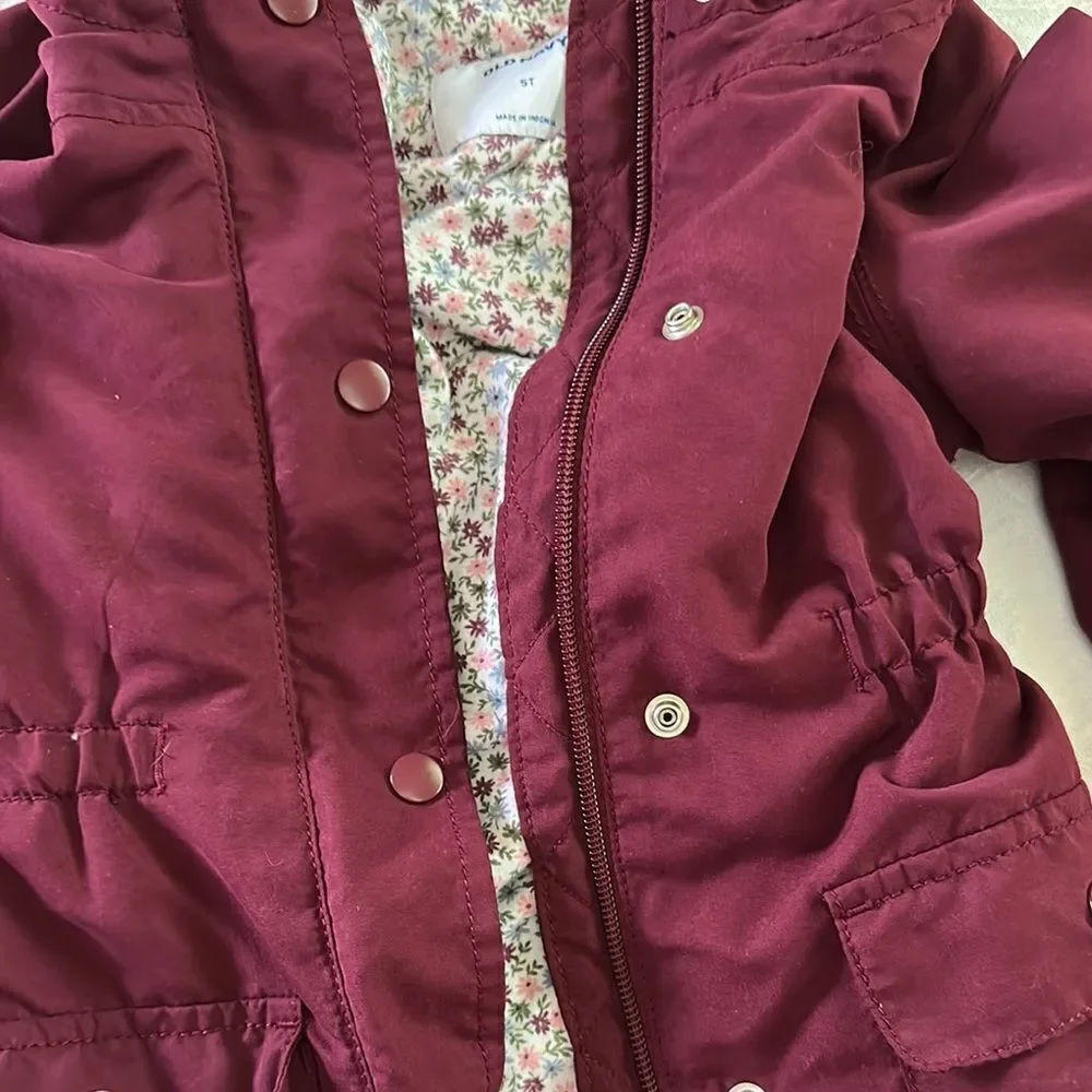 Old Navy Kids Burgundy Hooded Jacket with Lining Plus Bonus Jacket