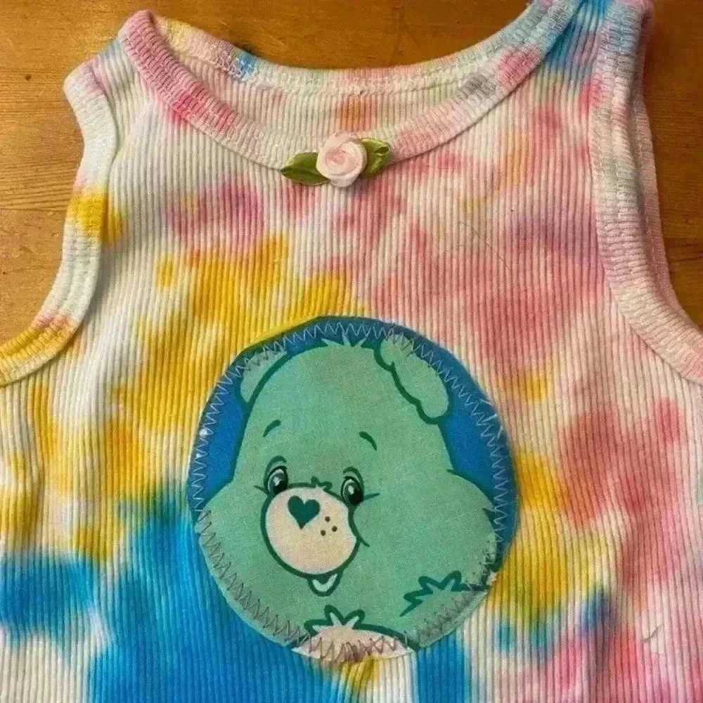 Tie dye handmade care bear butterfly tank set 6-12 months
