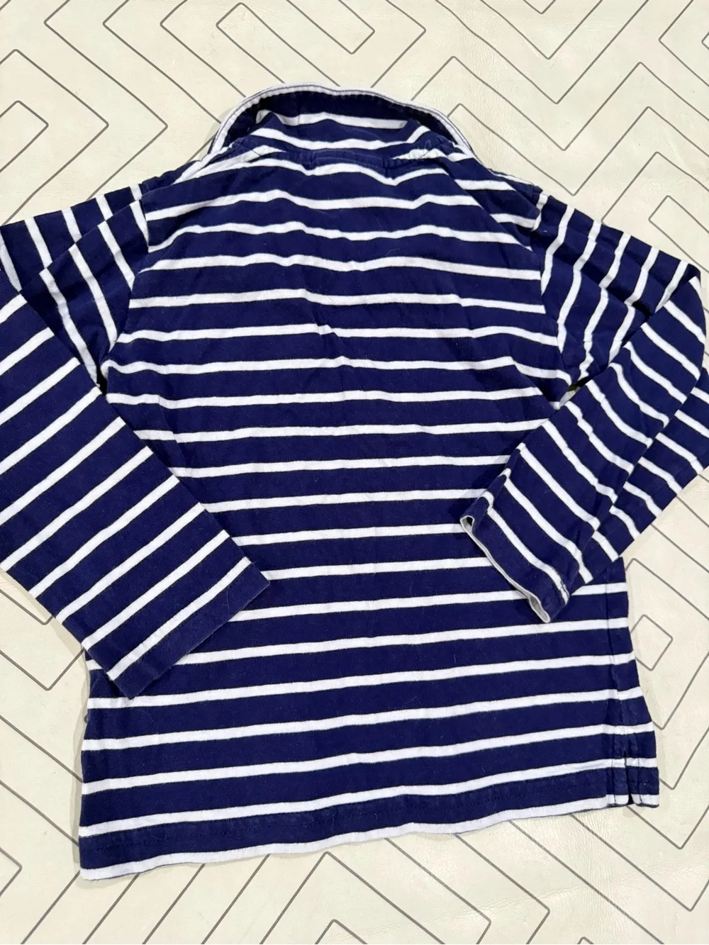 Little English Strriped Longsleeve Polo with Fire Truck