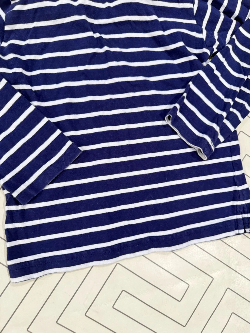 Little English Strriped Longsleeve Polo with Fire Truck