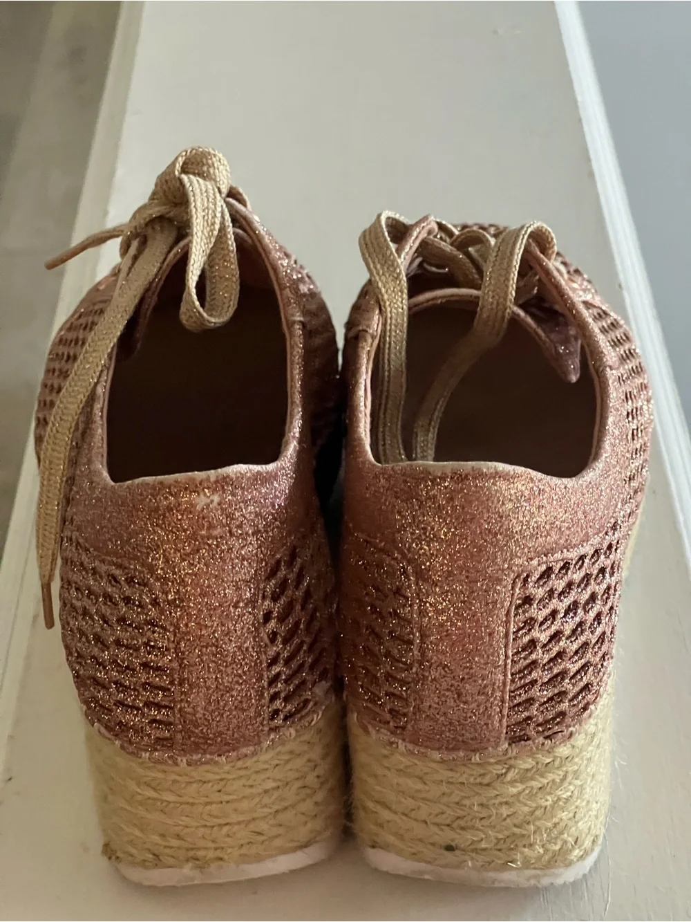 Women’s Glitter Mesh Espadrille Sneaker - Rose Gold